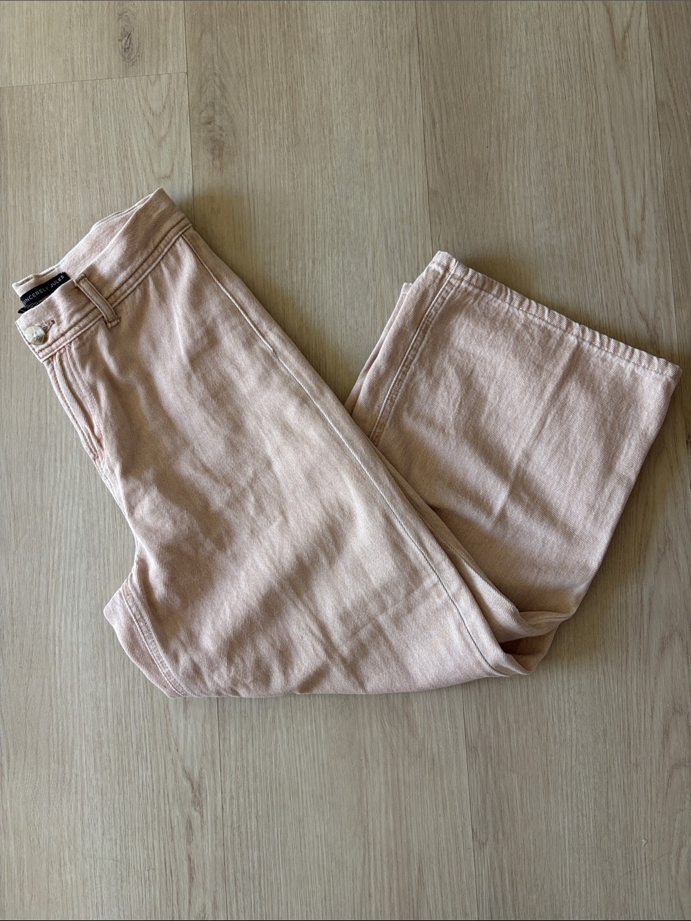 Sincerely Jules 100% Cotton wide leg Chinos in Pale Pink